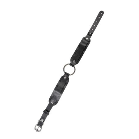 Pecado BDSM chocker, with rounded corners, genuine leather, black-4