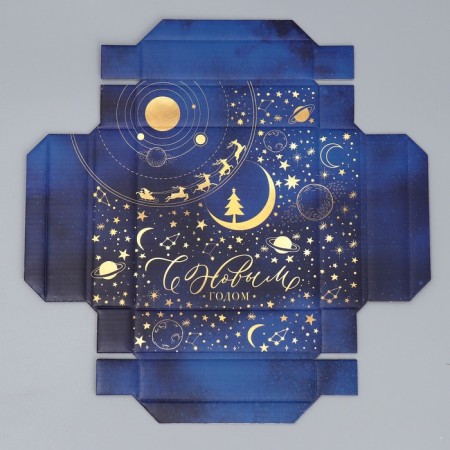 Folding box "Cosmos", 12 x 12 x 6.5 cm, New Year-4