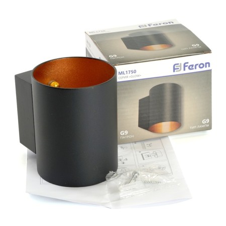 Feron ML1750, IP20, G9, 15 W, 100x80x100 mm lamp, black color is black-8
