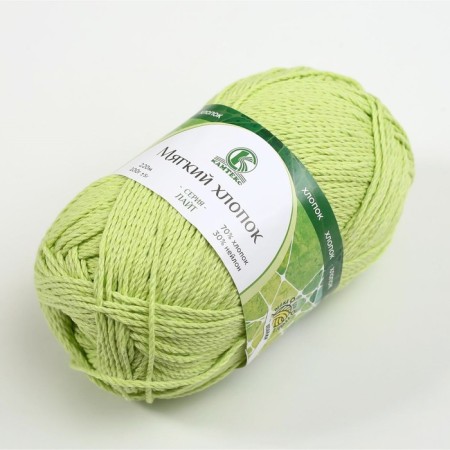 Yarn "soft cotton" 70% cotton, 30% nylon 220m/100g (026 salad)-1
