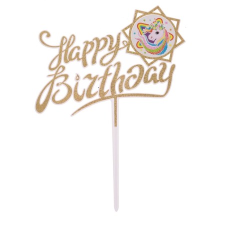 Topper "Happy Birthday", unicorn