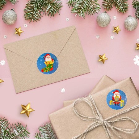 Stickers in the roll "Santa", 500 pcs, 2.5 x 2.5 cm-1