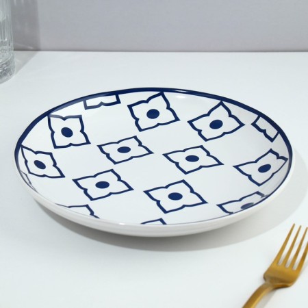 Ceramic plate "Morocco", 22.5 cm, white color-3