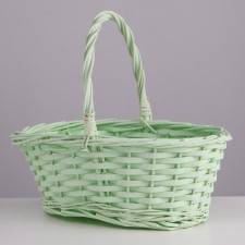 Wicker basket, willow, 30x21x12x25 cm, light salut