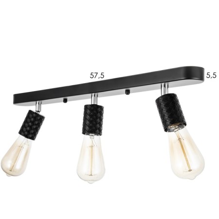 Ceiling lamp "Skin" 3he27 40W black 30x6x16cm-7