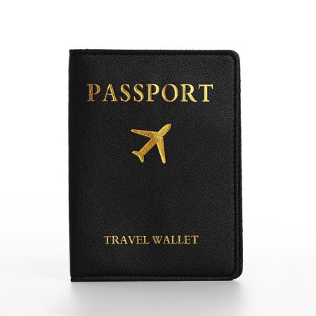 Passport cover, luggage tag, black color-1