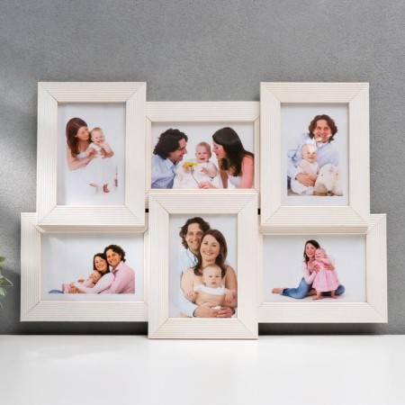 Photo frame in 6 photos 10x15 5n white (plastic screen)