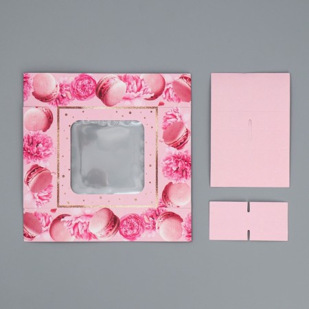 Box for sweets, confectionery packaging, 4 cells, “Present”, 10.5 x 10.5 x 3.5 cm-4