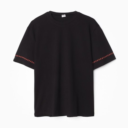 Women's T-shirt with Red Kant Basic Line Black Color, Rr. 44