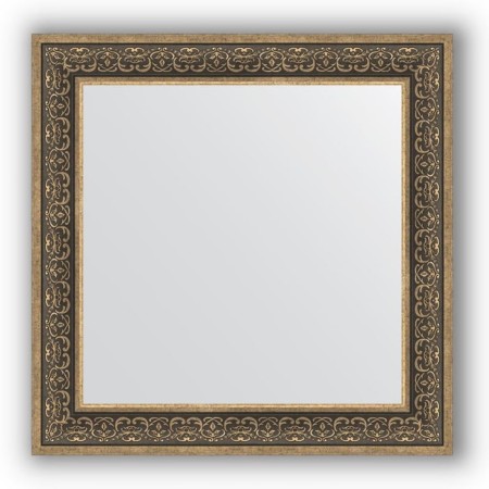 Mirror in the baguette frame - silver monogram 101 mm, 83 x 83 cm, evoForm