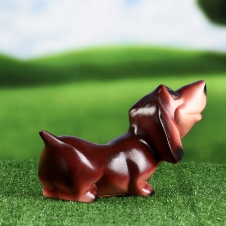 Garden figure "Dachshund" brown 25x12x15 cm-2