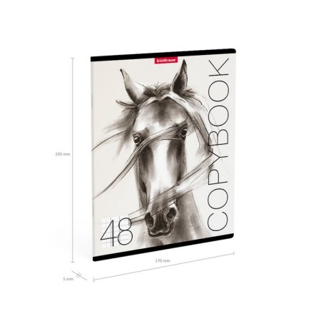 Notebook of 48 sheets in the Erichkrause Wild Horse cage, cover coated cardboard, offset block, mix-9