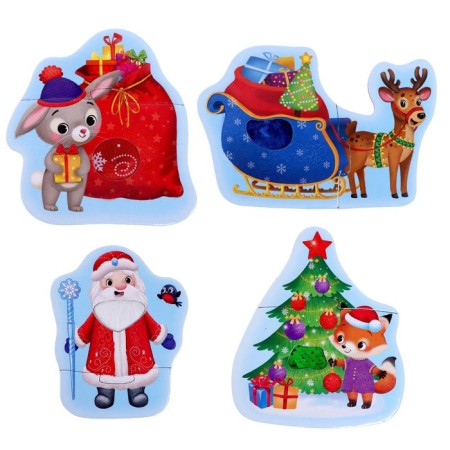 Maxi Puzzles with tactile inserts "New Year's Joy"-2