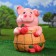 Garden figure "Piglet Banitor" pink 32x42cm