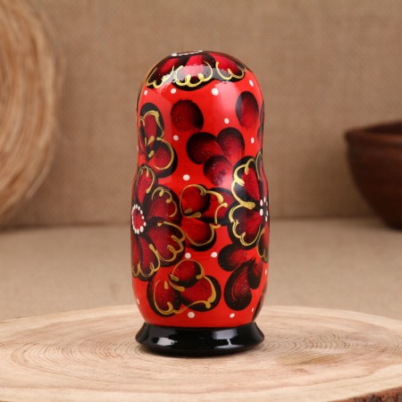 Matryoshka "Chamomile", red, 5-doll, 16 cm-2