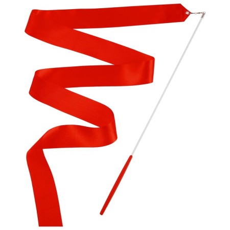 Ribbon for rhythmic gymnastics with a stick Grace Dance, 4 m, red color-2