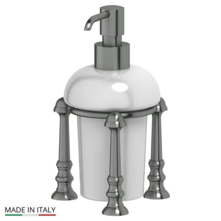 Holder with a dispenser of liquid soap desktop, porcelain; Antique silver, 3SC