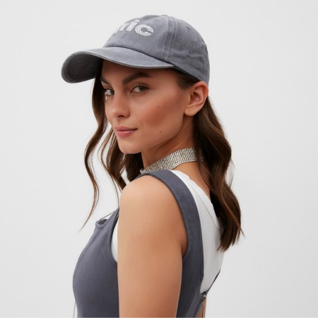 Women's cap with rhinestones Mist Chic, Gray, p. 56-58-2