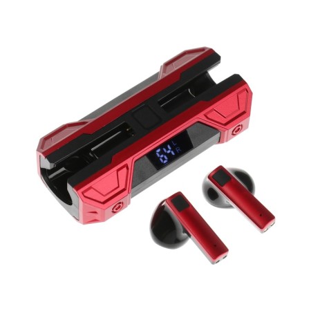 Wireless headphones K26, TWS, inserts, BT 5.0, 35/260 mAh, display, red-1