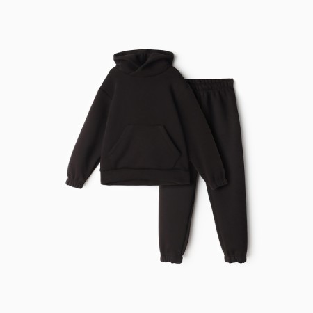 Kit for children (sweatshirt, trousers), I am laid, black color, height 134 cm
