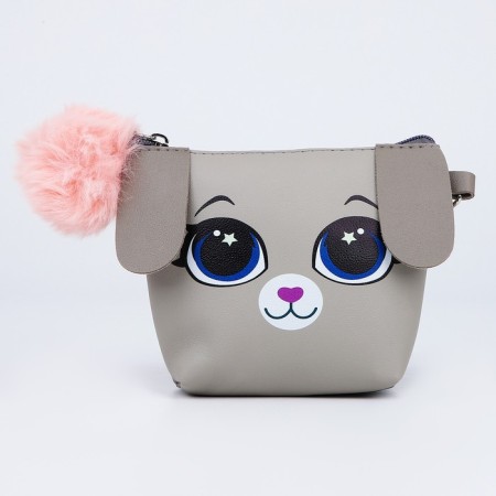 Children's bag for a girl Trapezius "Bunny" with a tail, 18x15x3.5cm-2