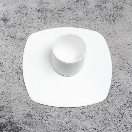 Square Square Metal for 1 candle, 7x3 cm, white-2