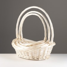 A set of baskets of 3 pcs, 44x34x13 cm, 36x28x13 cm, 28x21x12 cm, willow