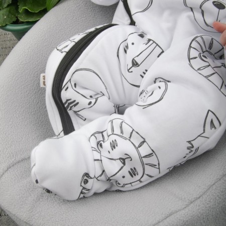 Kinderlitto children's jumpsuit “New friends. Belying animals ", height 62-68 cm-3