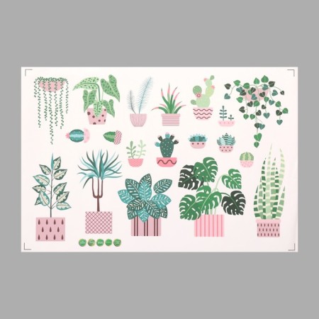 Stick plastic interior color "indoor plants" 40x60 cm