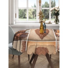 The tablecloth “Coffee grain”, round, Saten, d = 150 cm