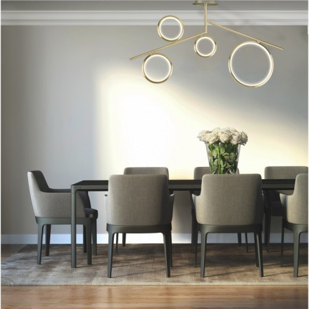 Ceiling chandelier Mantra Olimpia, LED, 2700LM, 3000K, 530x170x650 mm, color matte gold-4