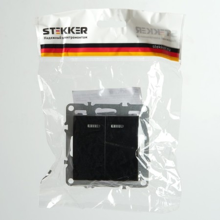2-clavy switch with an indicator (mechanism), Stekker series Erna, PSW10-9102-03, black-5