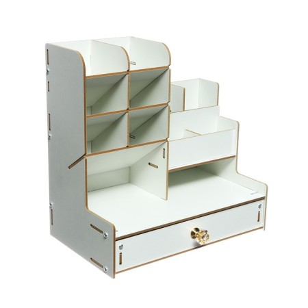 Organizer-Claus desktop DEVENTE. Elrix 24.5 x 15 x 25.5 cm, MDF, white, cardboard box-1