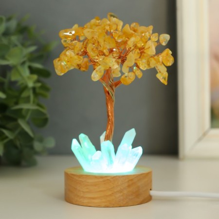 Acrylic souvenir, metal, tree Light "Tree of Good luck" under citrins