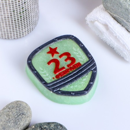 Figure soap "Shield on February 23" on silver 75g