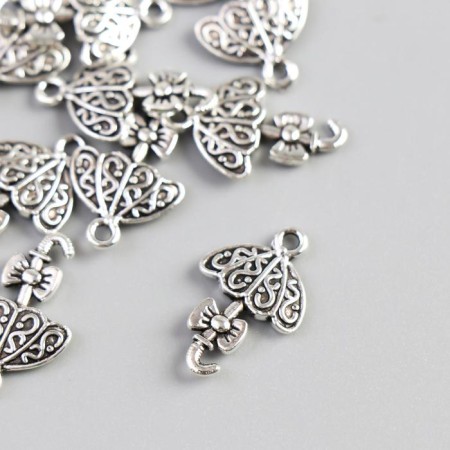 Decor for creativity Metal "Umbrella with a bow" silver 2x1.3 cm