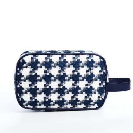 Cosmetic bag with lightning, white/blue color-1