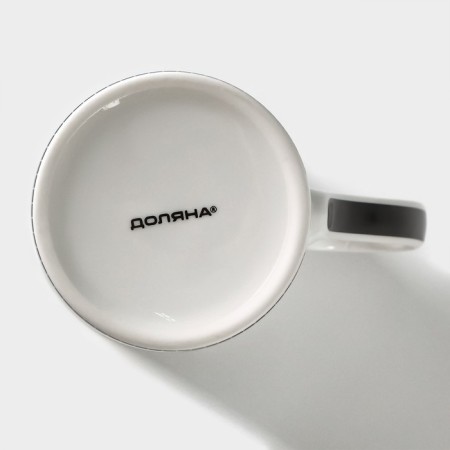 Porcelain share mug "Black Cat", 300 ml, white color-3