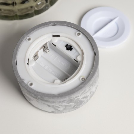 LED candle golden, 10 × 10 × 10 cm, plastic, glass, AAX2 batteries (not complete), glow warm white-2