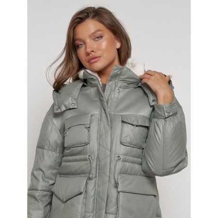 Winter jacket is women, size 44, the color is light green-22