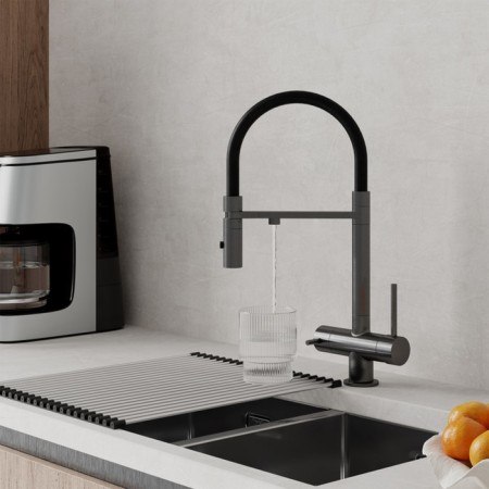 IDDIS ACE kitchen mixer, filter and flexible pour, graphite color-7