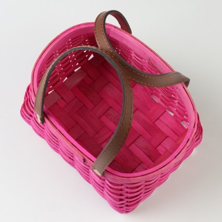 Wicker basket, 21 x 16 x 10/22 cm, pink, sequoia-3