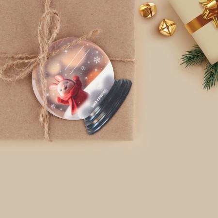 Schildik decorative for the gift "Snow Ball", 6 x 7 cm, New Year-2