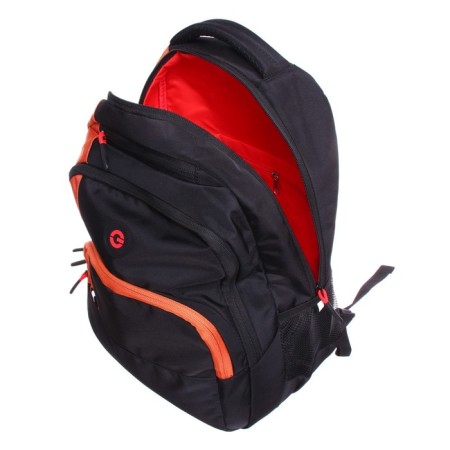 Youth backpack 45 x 32 x 23 cm, ergonomic back, laptop compartment, Grizzly, black/orange RU-330-1_3-8