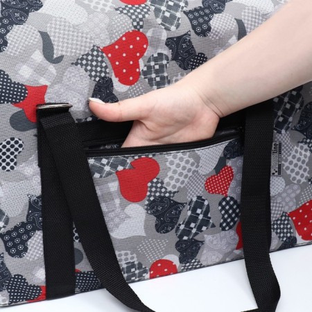 Bag - Animal carrying "Print", size S, 39 x 23 x 27 cm, hearts-5