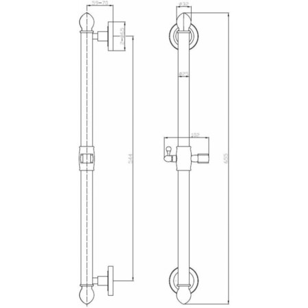 Shower -line ESKO SRB700, height 655 mm, with a holder, stainless steel, bronze-1
