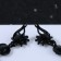 Hanging earrings with “evening” rhinestones, emerald color in ferrous metal, 7 cm