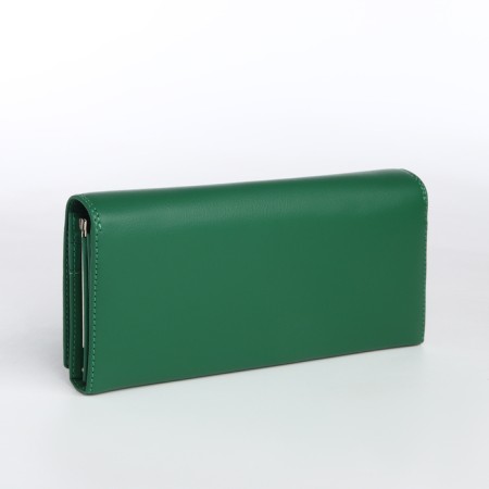 Women's wallet on magnet, green color-1