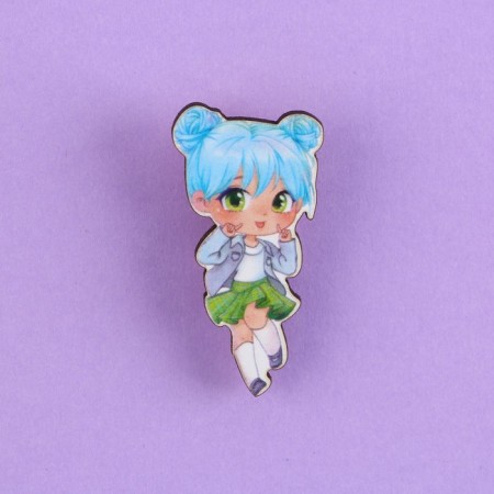 Wooden icon "cutie", anime, 2 x 3.7 cm-1