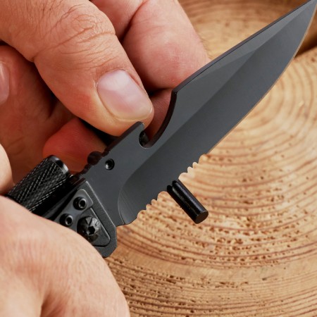 Tactical multifunctional knife with fire, 22cm, blade 93mm/3mm-4